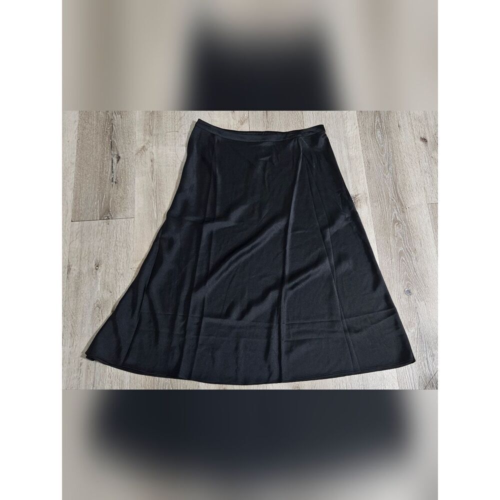 NWT Chico's black label stretch satin skirt size 12